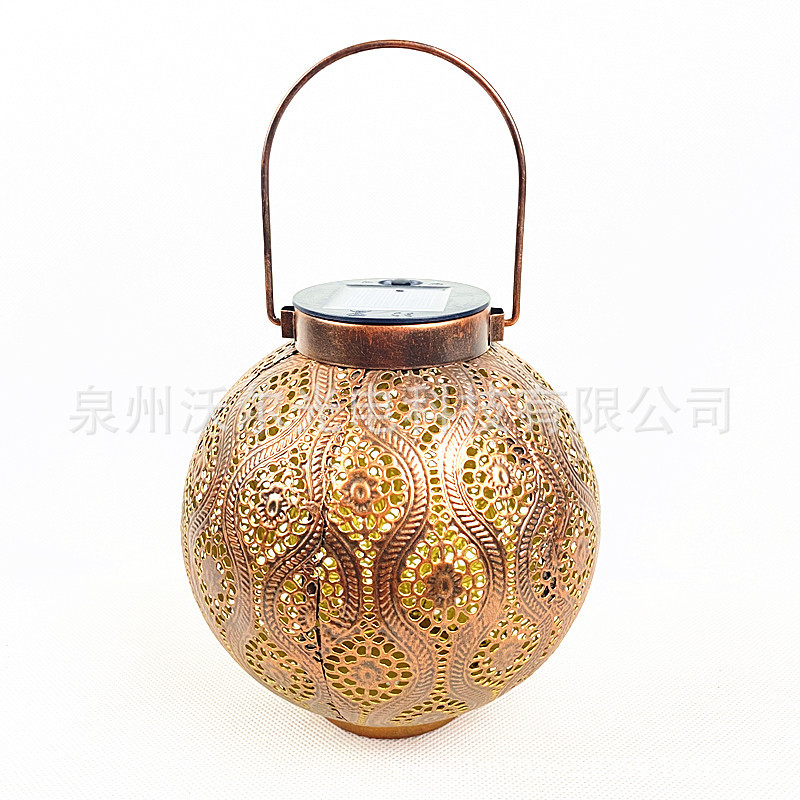 热销 亚马逊LED太阳能圆球手提灯笼景观装饰灯草坪灯庭院灯挂树灯