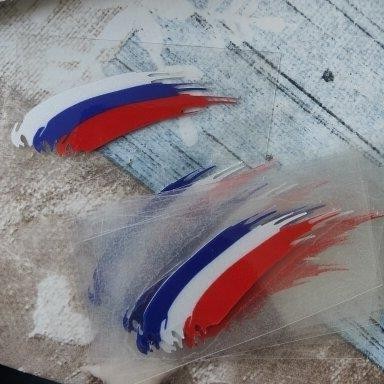 Alemania Italia Rusia Francia bandera Pegatinas de casco de la motocicleta calcomanías de carreras de tres colores pegatinas reflectantes
