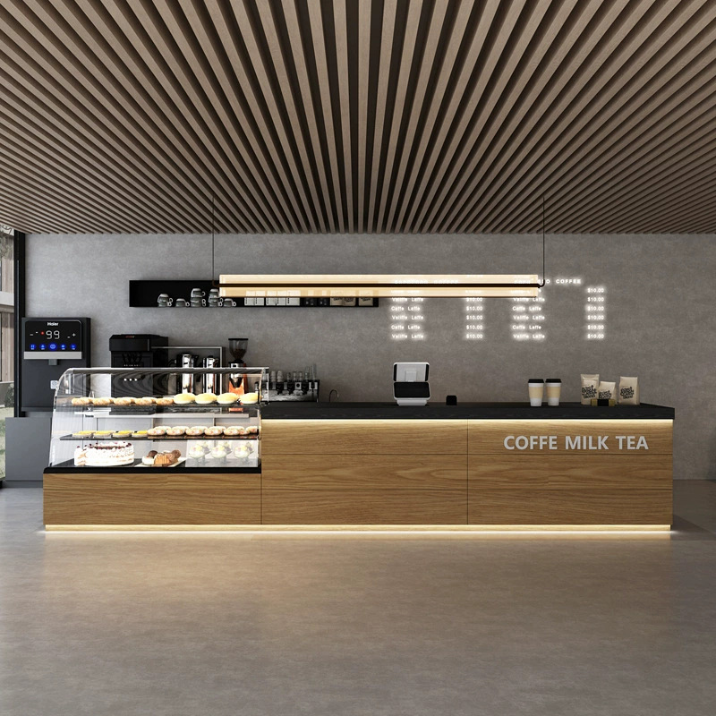 咖啡奶茶店收银台面包店吧台蛋糕甜品店前台桌酒店接待台柜台桌
