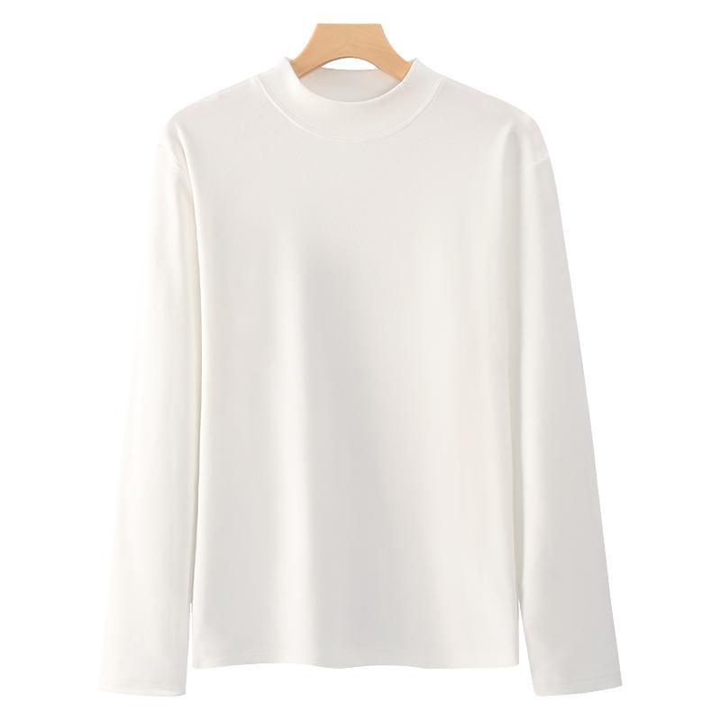 화이트 라운드넥 저먼벨벳-솔리드컬러 [고급버전]