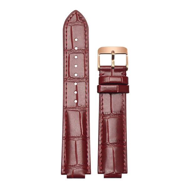 Dark red-rose gold square buckle