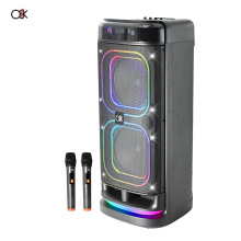 外贸新款10寸LED线条灯重低音大蓝牙音箱外贸户外K歌无线话筒音响