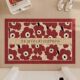 Ins Home Floor Mat High-grade Sense Silk Ring Red Flower Floor Mat Dirt-resistant Home Floor Mat Foot Mat
