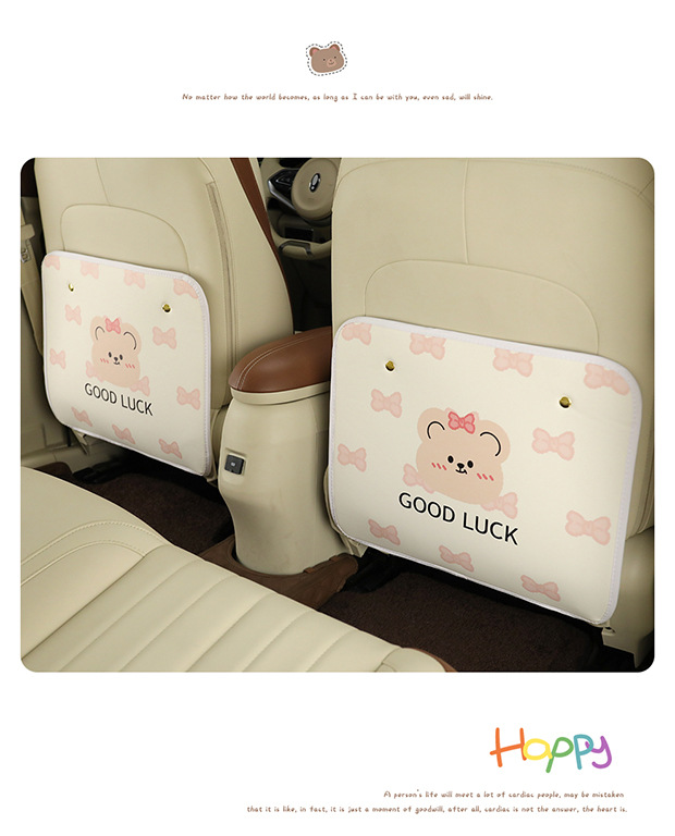 Car Seat Back Anti-Kick Pad, Kidsren's Cartoon Protective Pad, Anti-Dirty Protective Pad for Interior Use, Rear Anti-Kick Pad