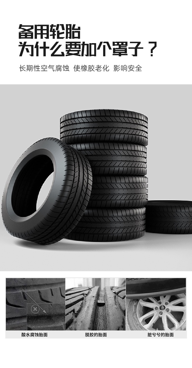 Cross-border new 190T polyester taffeta tire cover spare tire cover outdoor waterproof tire cover dustproof snow tire collection