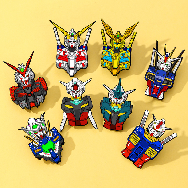 New Mobile Suit Gundam Metal Badge Cartoon Anime Unicorn Phoenix Gundam Suit Small Brooch