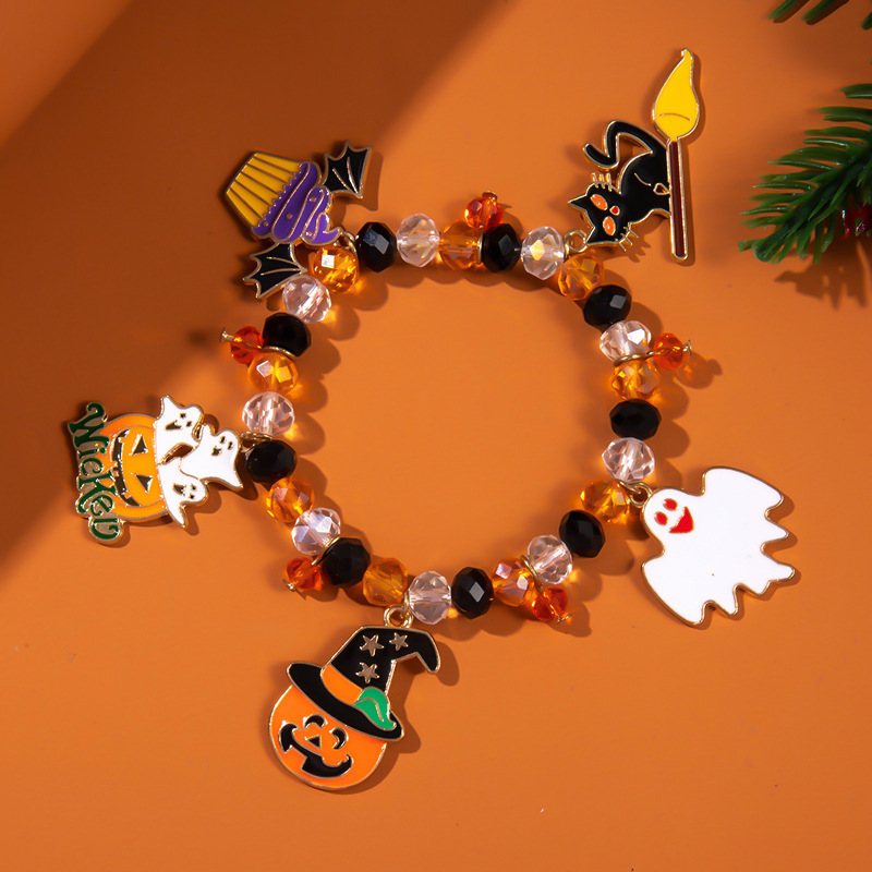 欧米の越境ハロウィンの幽霊のコウモリのブレスレットの女性のファッションの米の玉のブレスレットのセットのハロウィンのブレスレットの女性|undefined