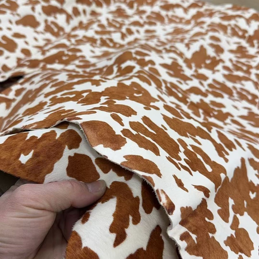 豹纹马毛皮印花风格毛皮头层面料鞋包服饰真皮革