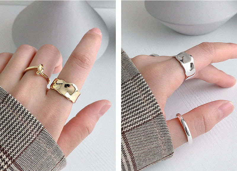 European and American fashion ring new irregular concave open ringpicture1