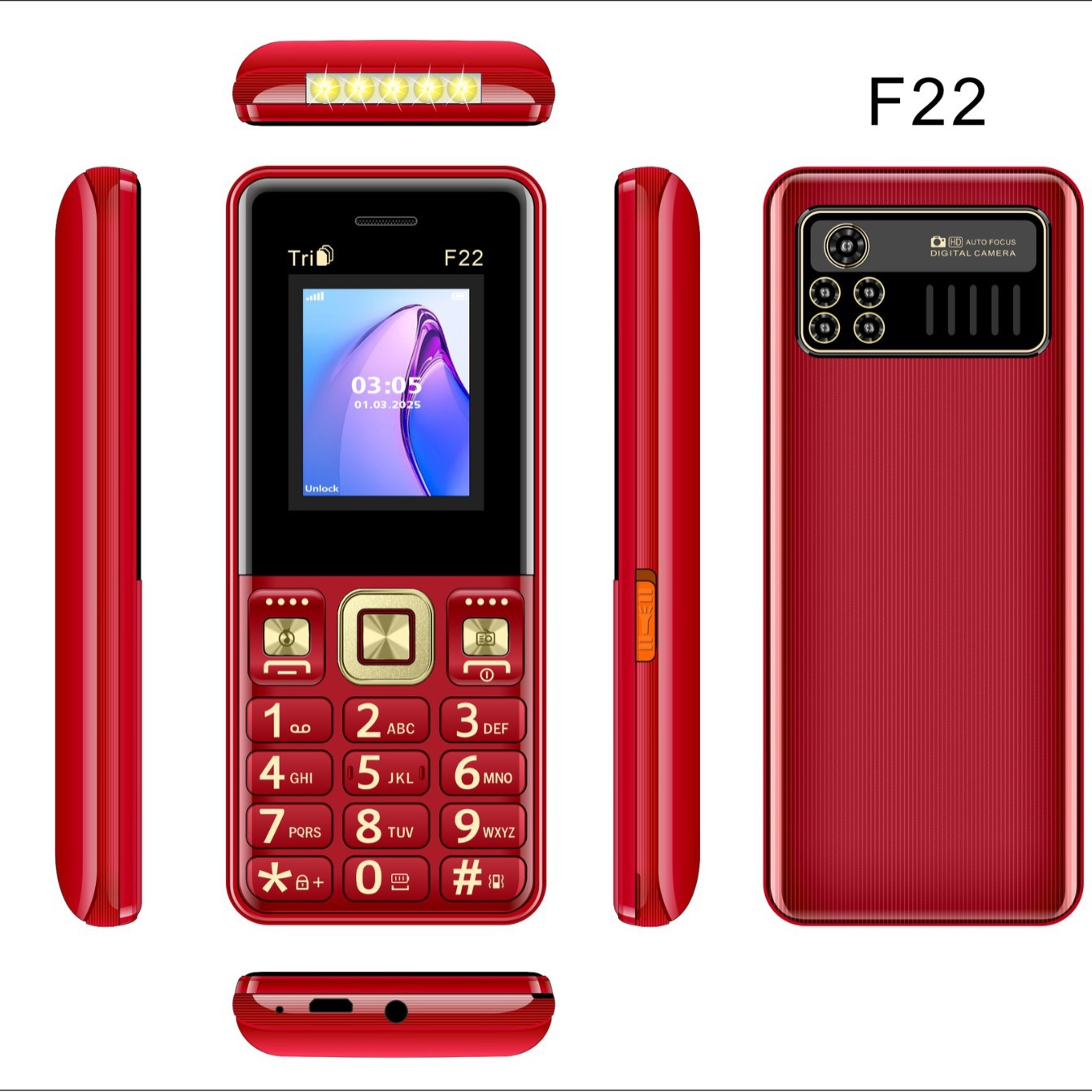 노인을 위한 국경 간 F22 외국어 기능 휴대폰 2G 비스마트 버튼 스트레이트 폰