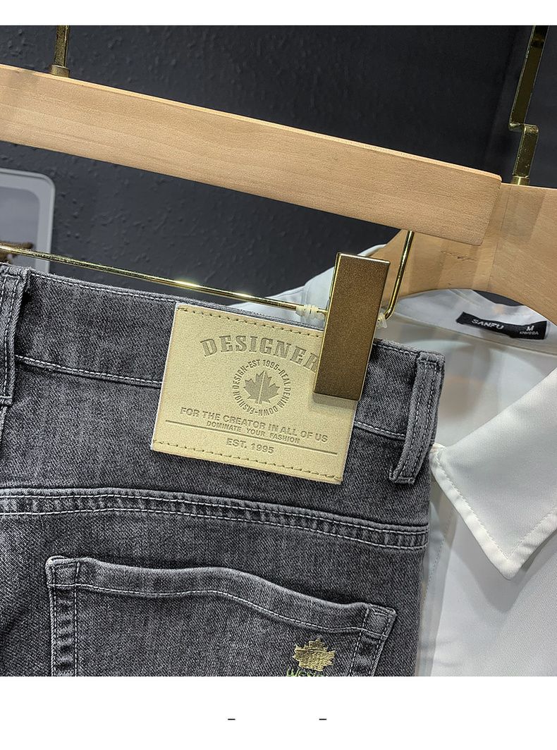 Jean droit et ample pour hommes, pantalon Long, tendance, haut de gamme, élastique, décontracté, nouvelle collection automne_voghion.com