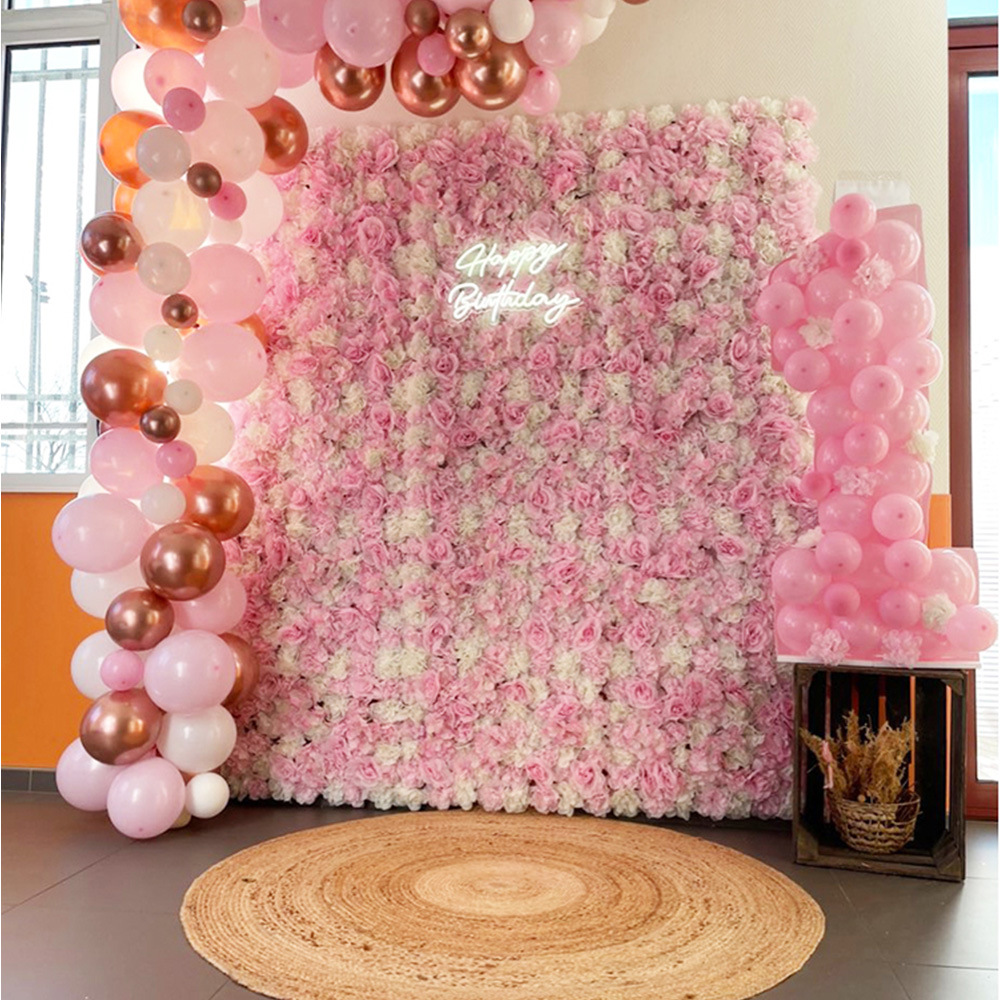 Flor de simulación de boda fondo de boda pared de flores decoración de ventanas de la tienda pared de flores conjunto de flores falsas escenario props