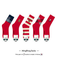 0【紅襪子男士】韓國產襪子中筒棉襪過年喜慶本歷年吸汗透氣秋