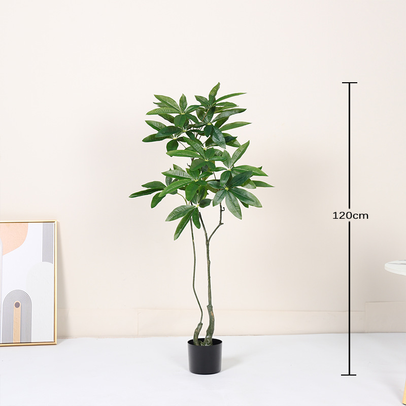 Simulación de plantas verdes EMI, árbol de la fortuna, árbol falso, planta en maceta, decoración de sala de estar interior de lujo ligero de alta gama, planta biónica