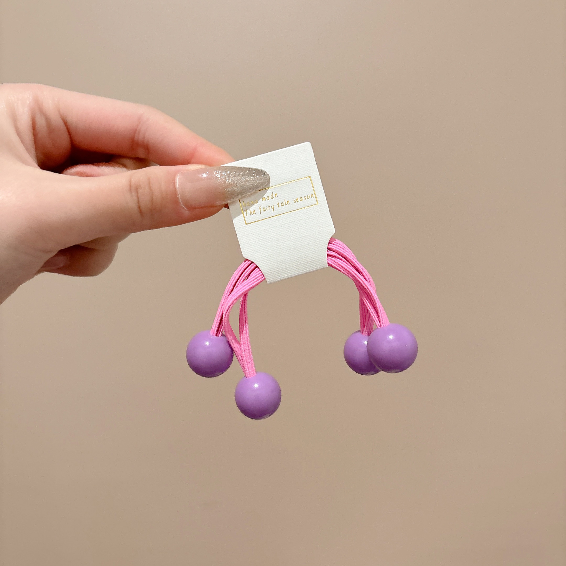 Niños color caramelo doble bola cabello de alta elasticidad correa de goma duradera para niñas anillo de cabello de cola de caballo de color cabello tocado