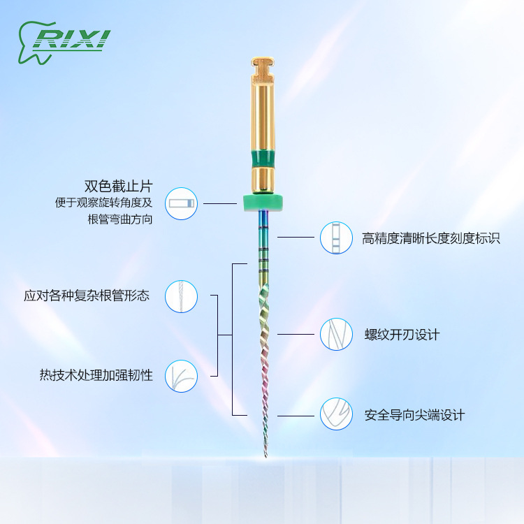 Archivo de canal radicular dental arco iris MR3 archivo de gran cono para máquina de nitinol activación térmica aguja de expansión dragado archivo de consumo dental