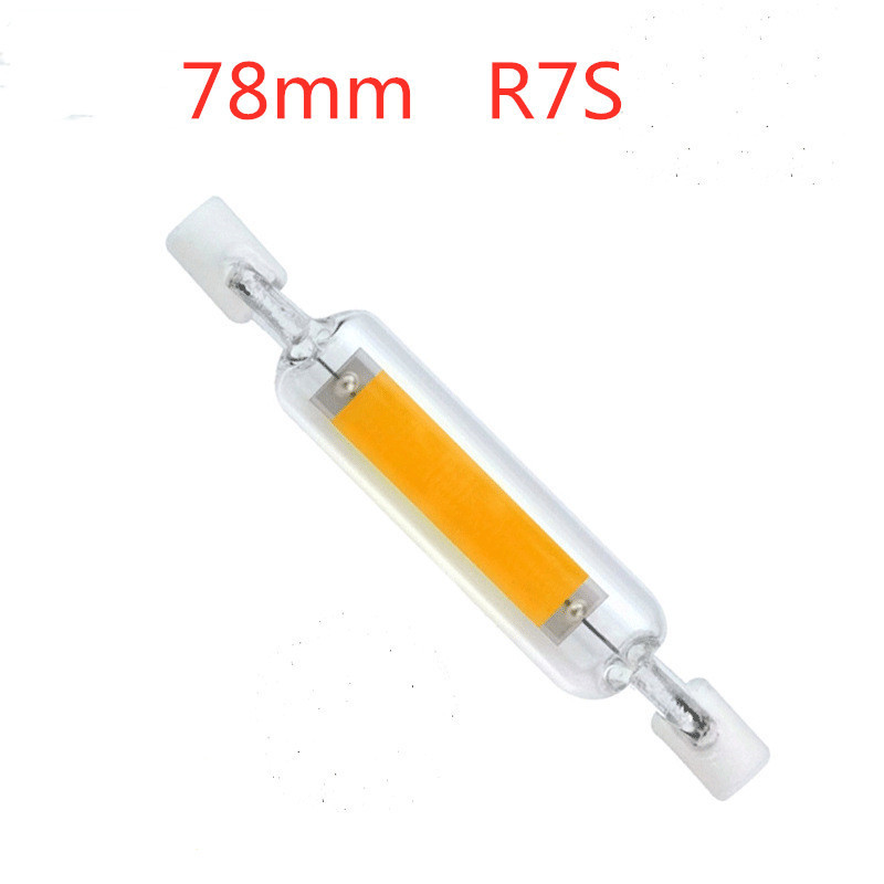 Lámpara LED AC220V R7SCOB tubo de vidrio Sapphire 78mm 118mm 5 W-20W lámpara de enchufe horizontal lámpara de doble extremo