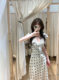 Pure Desire Lace Dot V-neck dress Women's Summer Slim-fit Waist Straight Dress Elegant Long Dress