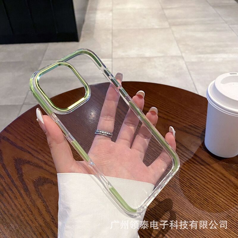 iPhone16Promax 2色 TPU 高透明携帯電話ケース Apple 17 ハードウェア落下防止金属保護カバーに適しています。|undefined