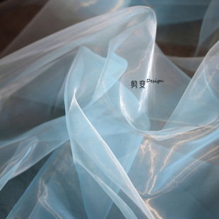 Water-Gloss Organza Transparent Thin Soft Mesh Wedding Dress Designer Fabric Han Dynasty Dress Dress Fabric