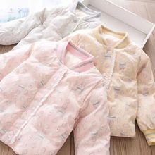 儿童女童冬装90%白鸭绒花边轻薄羽绒服内胆 宝宝保暖羽绒外套洋气