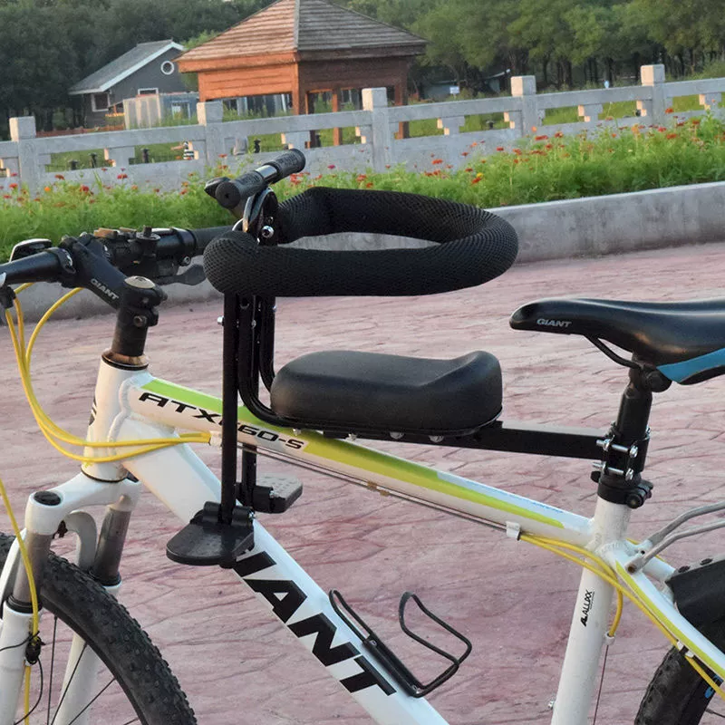 Children's mountain bike accessory — additional child seat with armrest, folding pedals, handrail options