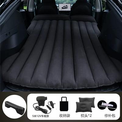 Vehicle-mounted inflatable bed, Mat, In-Car Sleeping Tool, Folding - black-tesla-model-y-with-512m-v-car-pump-long-dock
