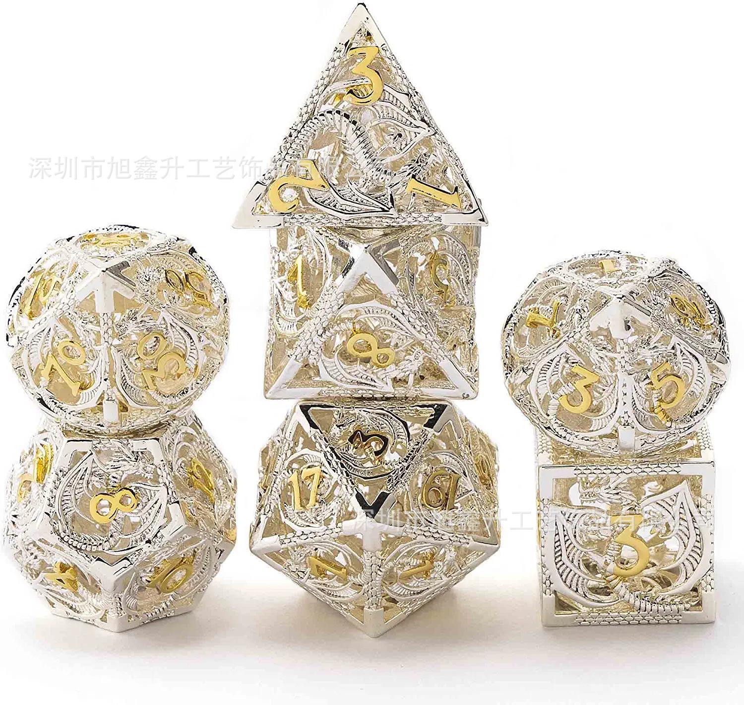 Kesulu metal hueco dragón Dados DND dragón y ciudad subterránea corriendo grupo juego de mesa multi-Cara dados digitales al por mayor D20