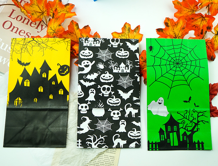 Foreign Trade New New Halloween Gift Bag Halloween Candy Paper Bag Pumpkin Spider Packing Bag display picture 4