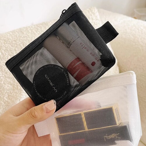 New large-capacity portable portable mini touch-up bag mesh travel makeup bag lipstick air cushion liner bag