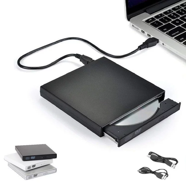Внешний USB DVD оптический привод (Combo) — портативный USB2.0 CD/DVD ридер и CD-регистратор, 135×135×18 мм