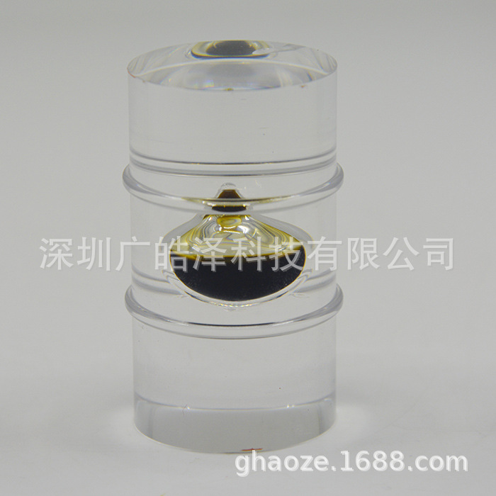 水晶胶工艺品内藏油滴油桶摆件树脂工艺品摆台挂件展示模型礼品