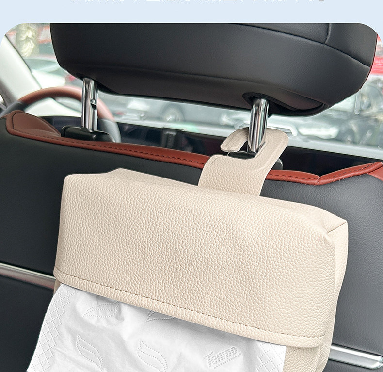 Car Rear Seat Hook Tissue Box Multifunctional In-Car Storage Car Seat Back Hook Hanging Fixed Hanging Bag