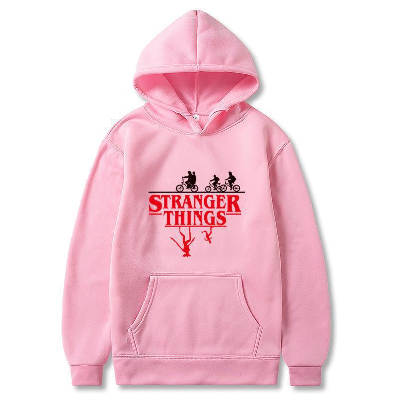 怪奇物语Stranger Things加绒套头连帽运动卫衣男式帽衫休闲外套