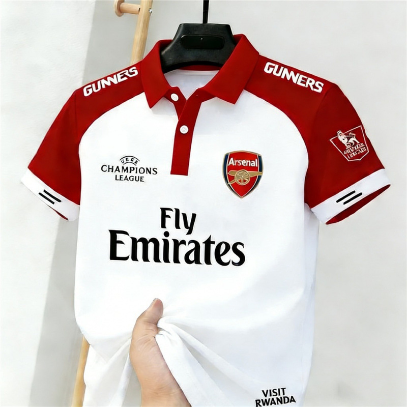 Arsenal üslubunda kişi polo köynəyi, qısaqol
