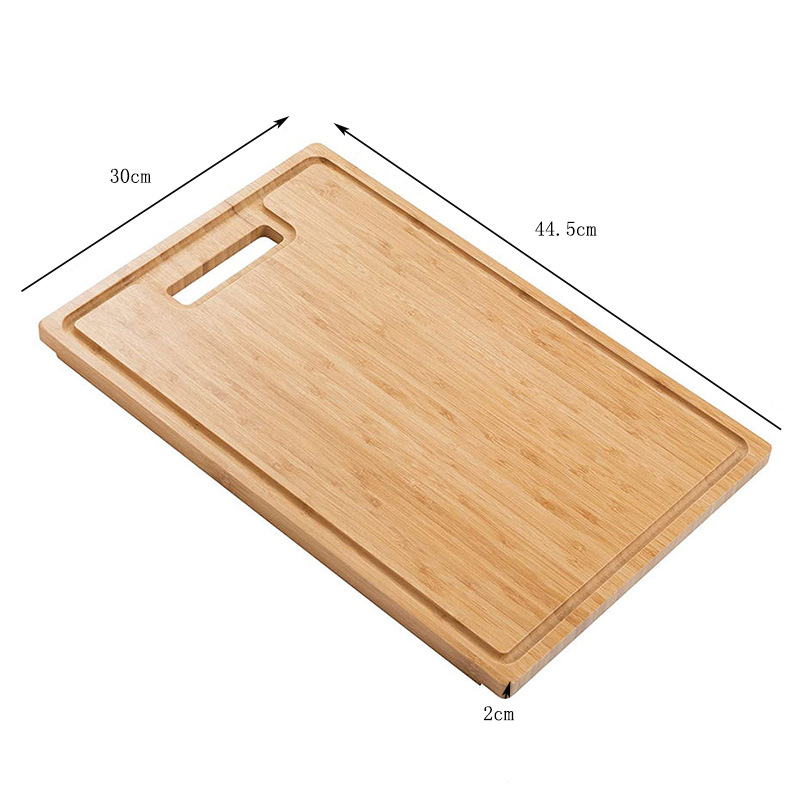 Tablero de cortar de bambú con mango Tablero de corte de hogar Tablero de corte de frutas y verduras Tablero de rodar Tablero de pan de carne de pizza multifuncional