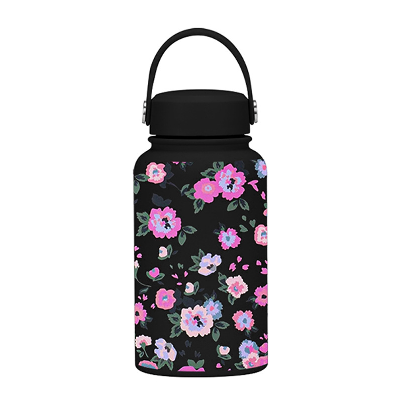 Nueva transfronteriza 650ml taza de vacío de boca ancha portátil de vacío niños estudiante deportes hervidor de agua de impresión al aire libre taza