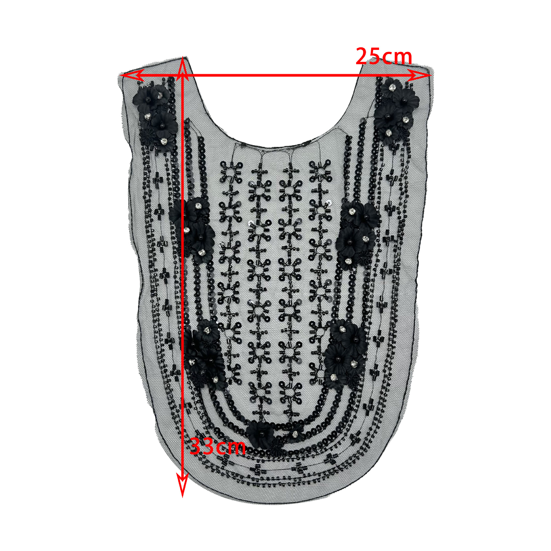 Accesorios de ropa clásica de collar de encaje de malla transparente de sequilla vestido encaje de temperamento universal accesorios decoración image 5