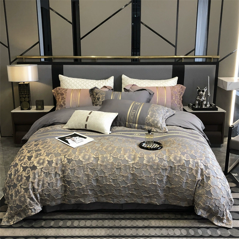 Чистый хлопок Louvre Impression 100 набор из четырех предметов из длинноволокнистого хлопка с тиснением высокой плотности Пномпень вышивка Ремесло Пододеяльник