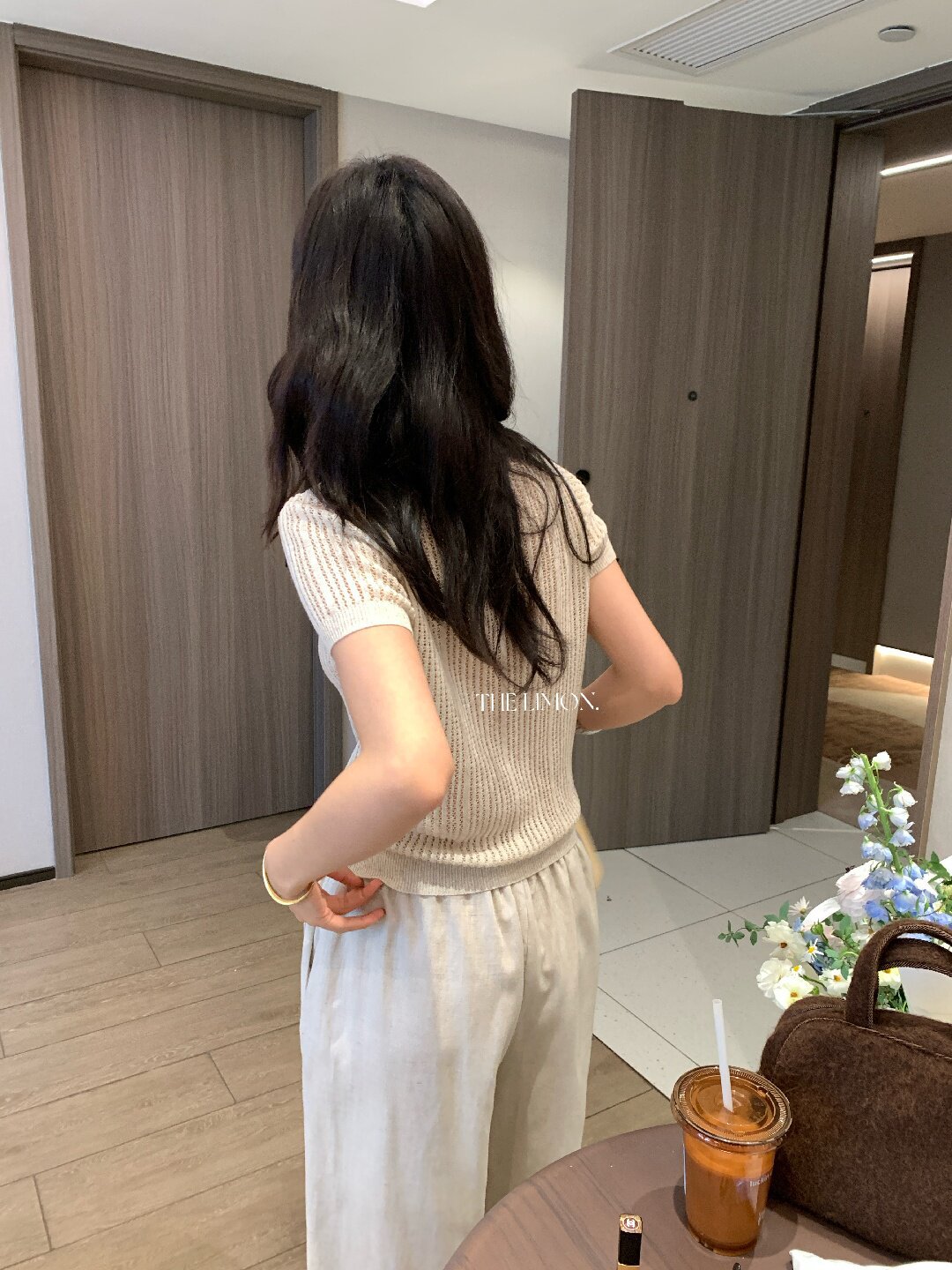 Áo thun polo nữ tay ngắn họa tiết ren Hàn Quốc 2026 mỏng nhẹ — màu nâu, Cà phê, xám đậm, Tên chi tiết 8