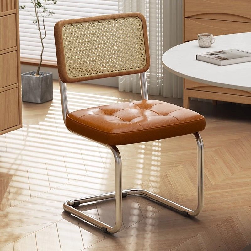 Sillas de caña de tela flexible sillas de comedor de diseño de hogar nórdico simples sillas de comedor de café en línea sillas medievales casuales de hotel image 3