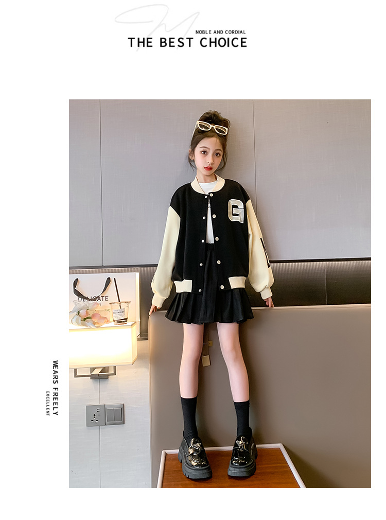 Girls' Set 2023 New Korean Spring and Autumn Edition Mid size Children's Internet Red Fashionable_voghion.com