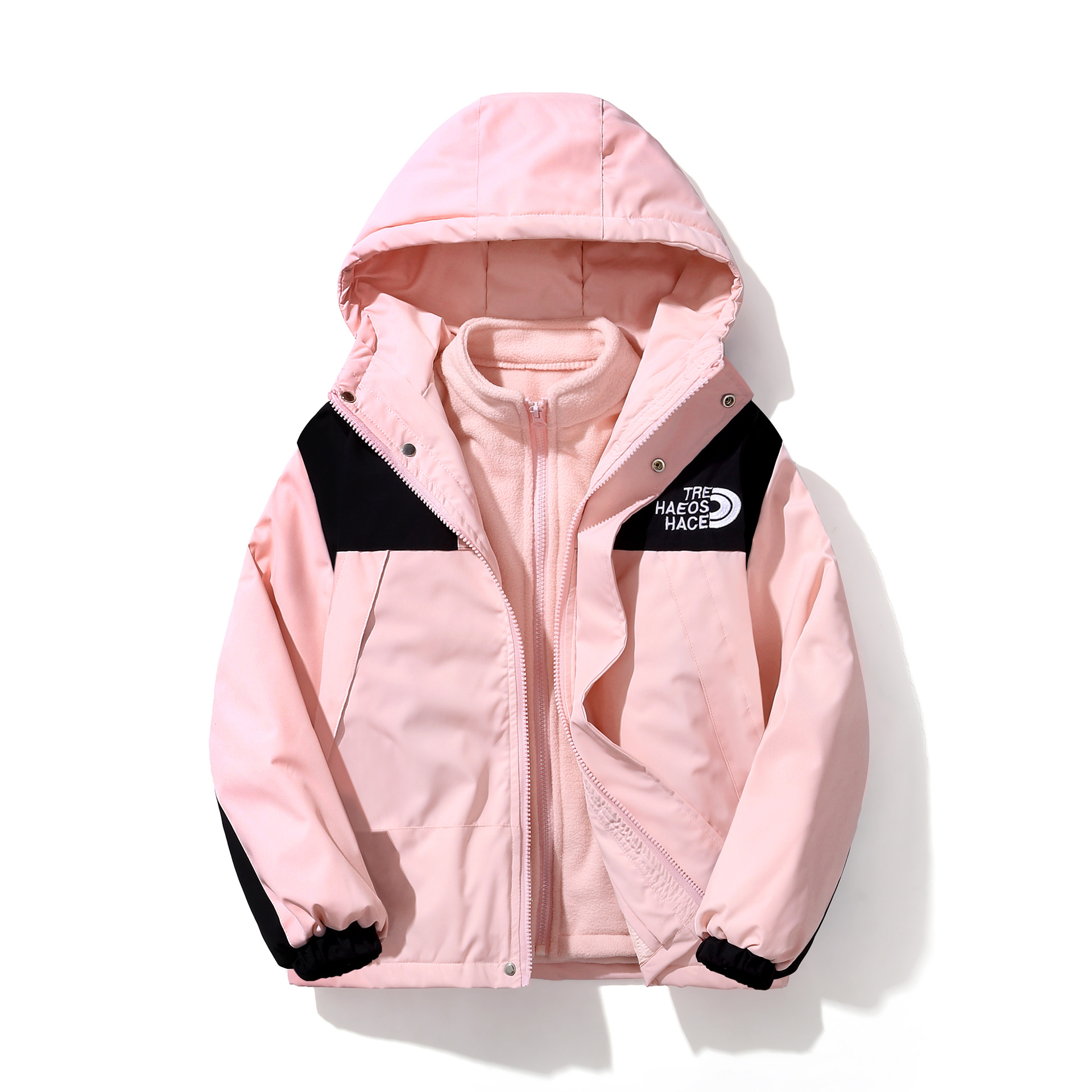 가을과 겨울 큰 어린이 소년 소녀 면화 방풍 따뜻한 후드 재킷 배치를위한 어린이 3 대 1 폭행 의류