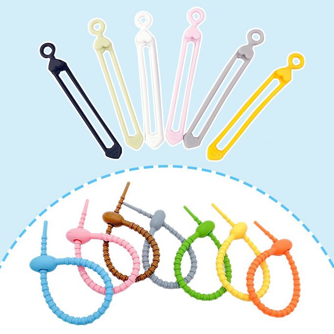 彩色硅胶扎带 硅胶数据线收纳理线器 收纳绑带捆环  扎带束线带