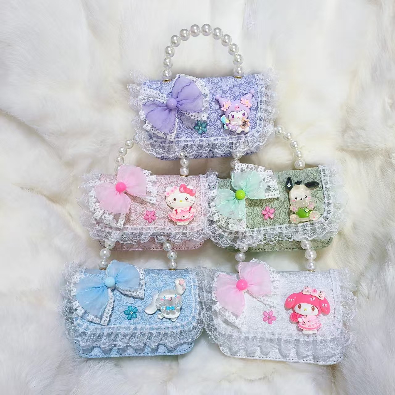 Bolso de perlas, bolso de cambio, bolso de accesorios, bolso de Año Nuevo para chicas, bolso de Año Nuevo, bolso pequeño, bolso cuadrado.