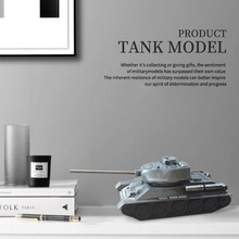 仿真合金T34坦克模型摆件家居饰品儿童玩具军事履带坦车桌面装饰