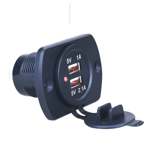 Modified car, motorcycle, yacht dual USB car mobile phone charging socket 5V 3.1A with single board