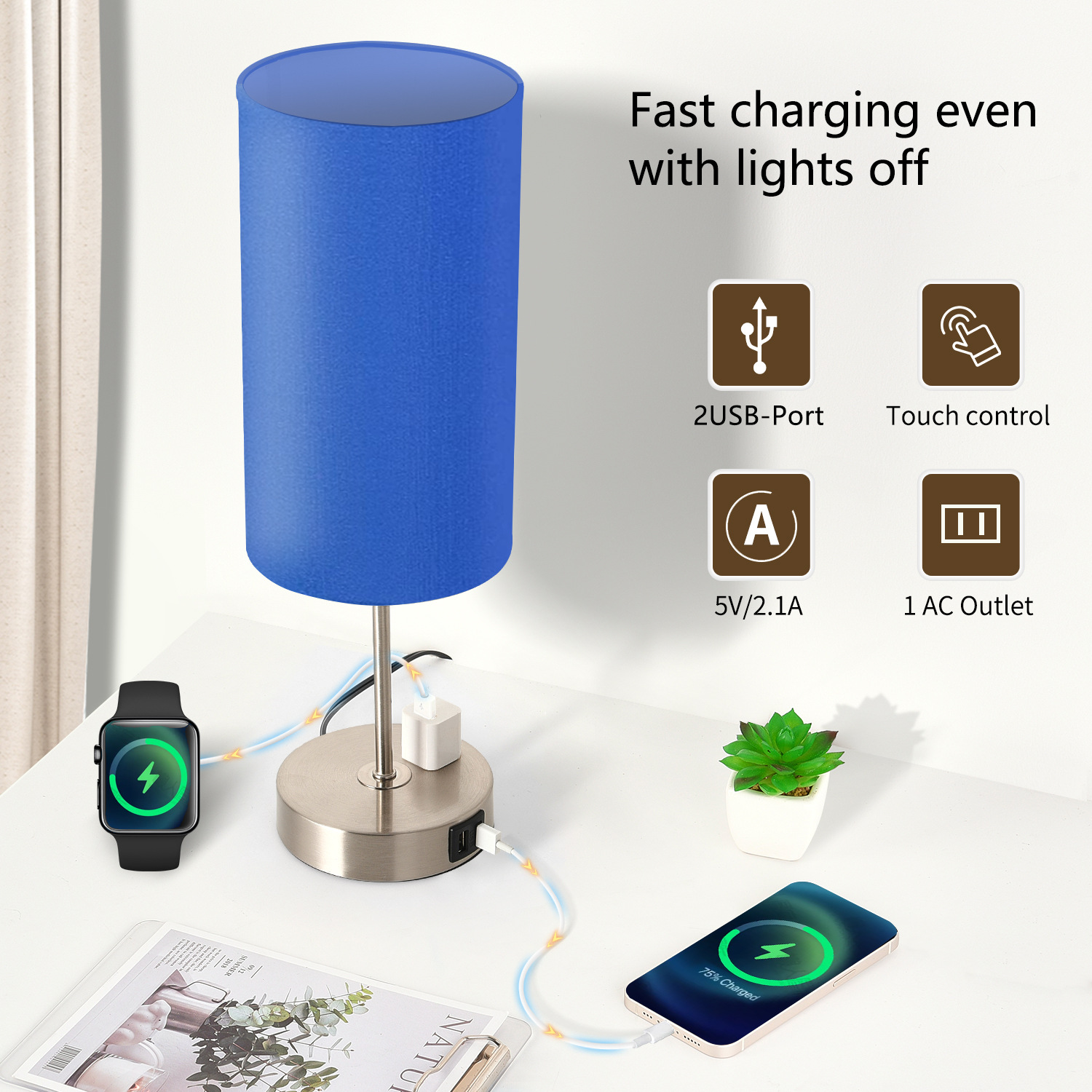 Touch table lamp, room lantern for hotel for bed, Amazon