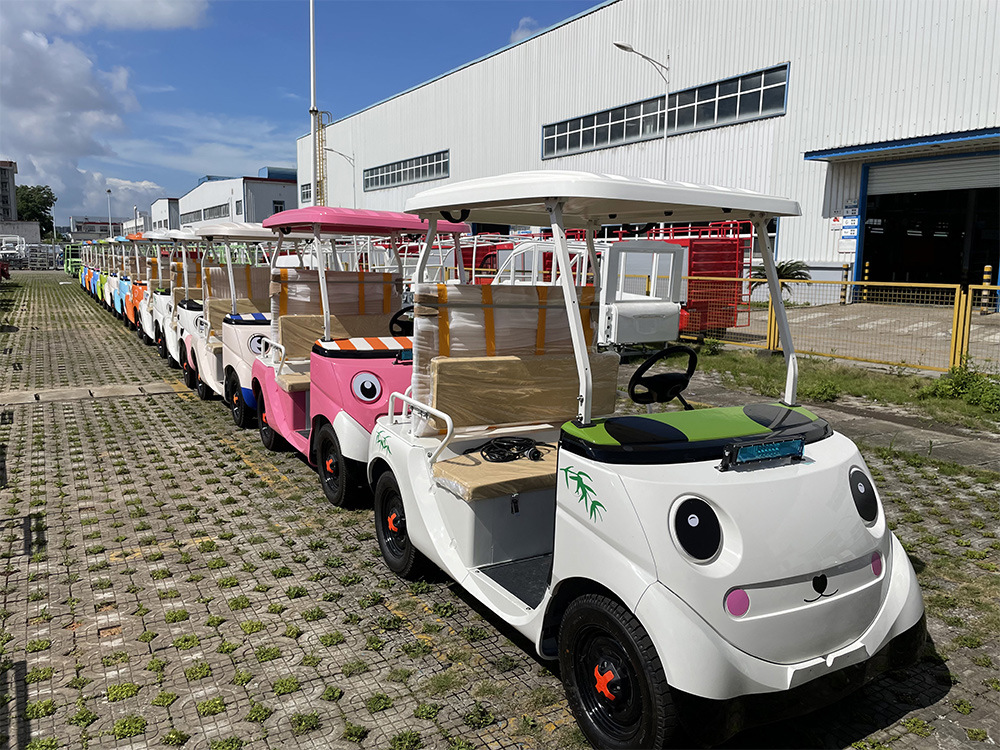 Wuling Electric Golf Cart for Resort Community Transportation, Shuttle Service, Sightseeing Cart, Golf Course, Cartoon Design, Long Battery Life