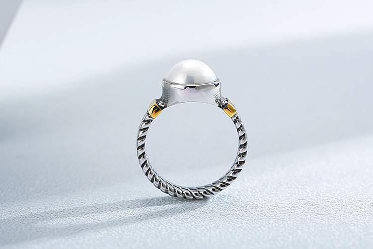 6g Weight Shell Inlay Material Festival Occasion 304 Stainless Steel Material Geometric Pattern Unisex Gender Fashion Style Plating, Inlay Craft Silver Color Kalen New Accessories Sources Europe And America Creative Retro Textured Men And Women Available Titanium Steel Pearl Ring 5